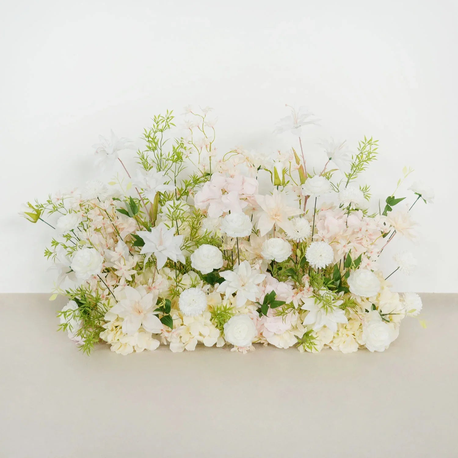 Uflower Artificial White Pink Wedding KT Backdrop Flower Row Decor SET80091 - Uflower