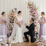 Uflower Pink Purple Rose Floral Arch Wedding Backdrop Decor SET80100 - Uflower