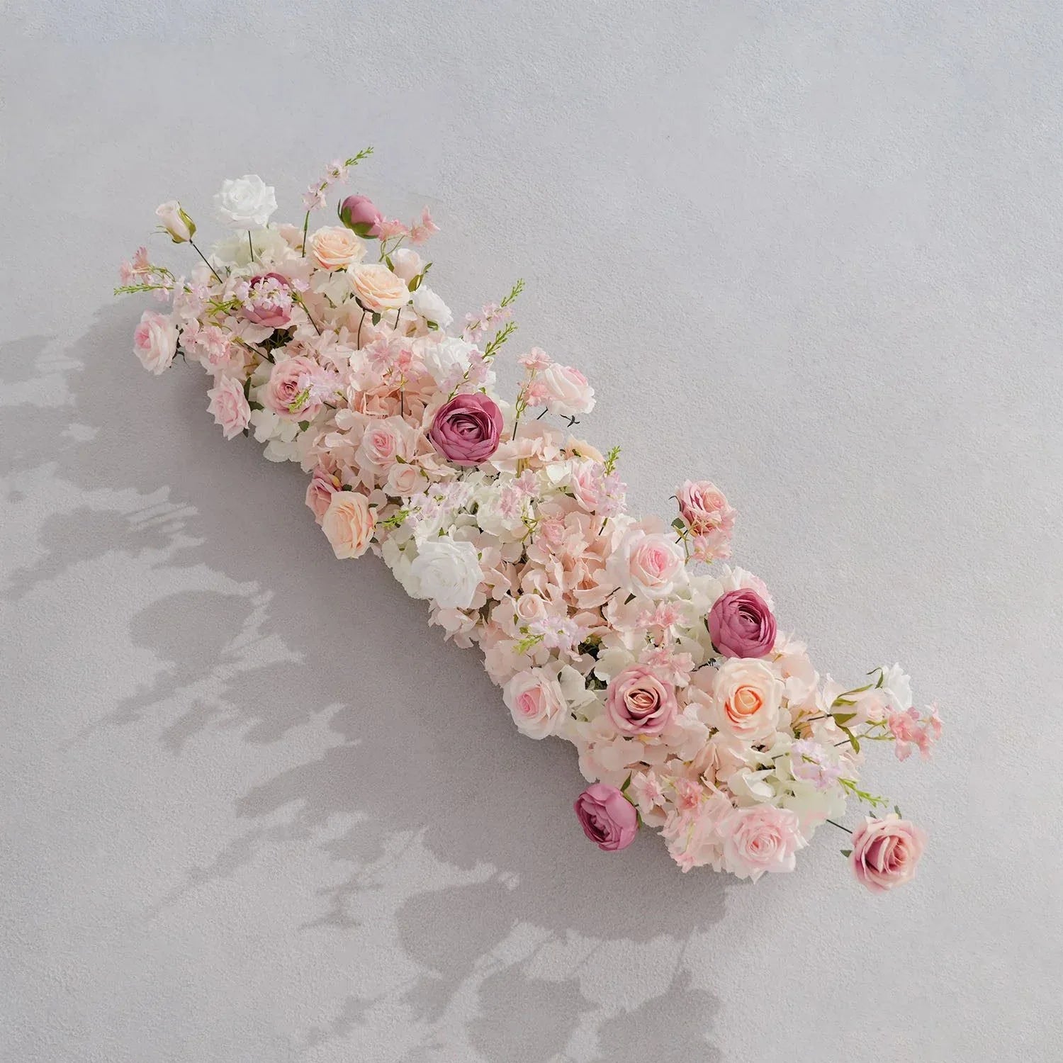 Uflower Artificial Pink White Flower Row Wedding KT Backdrop Decor SET80152 - Uflower