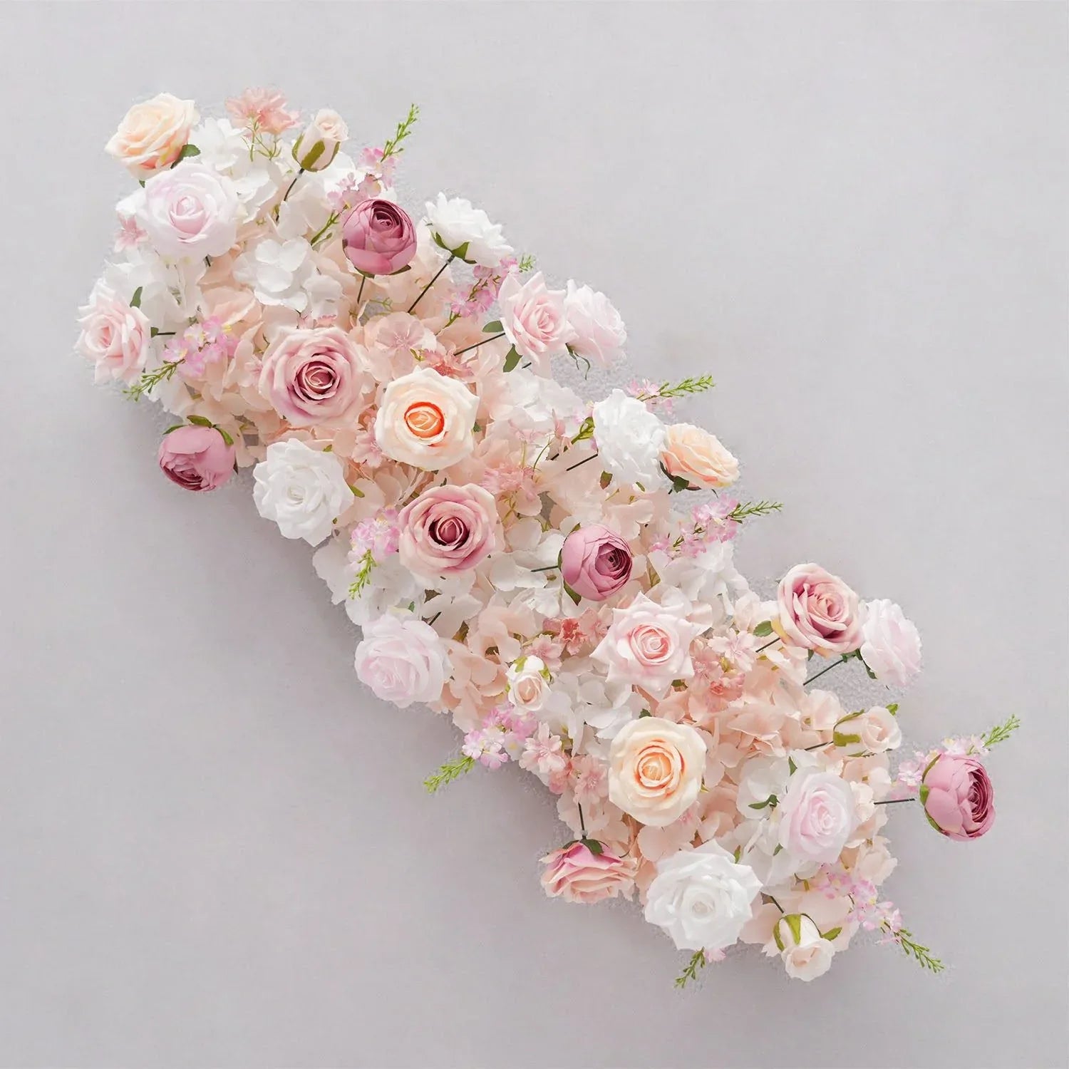 Uflower Artificial Pink White Flower Row Wedding KT Backdrop Decor SET80152 - Uflower