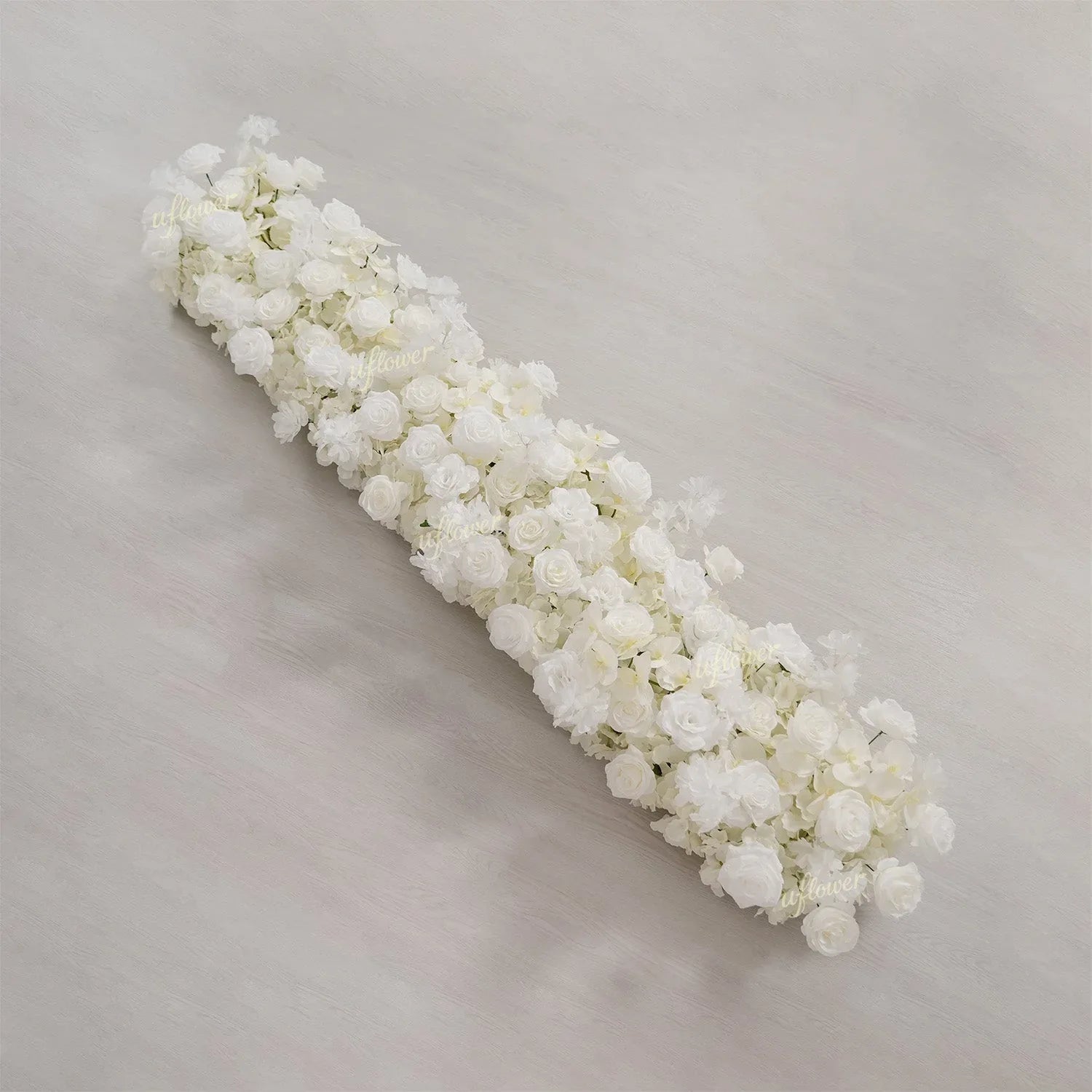 Uflower White Orchid Rose Table Runner Sofa Floral Wedding Backdrop Decor SET80185 - Uflower