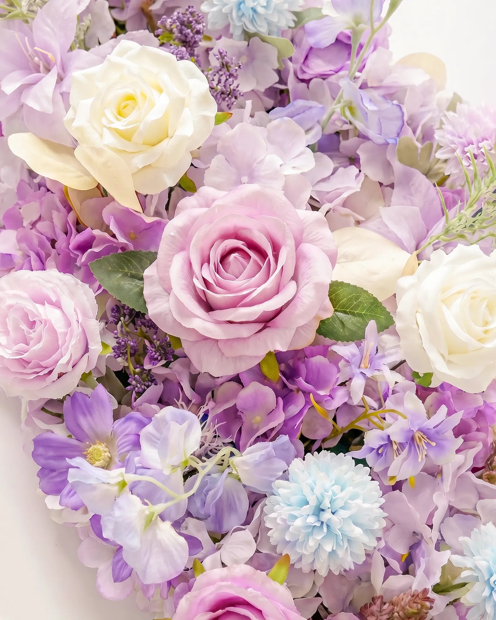 Uflower Purple White Flower Row with Drapes MC89007-01