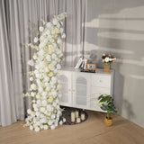 Uflower White Rose Floral Horn Arch Wedding Party Backdrop Decor MC80168-01 - Uflower