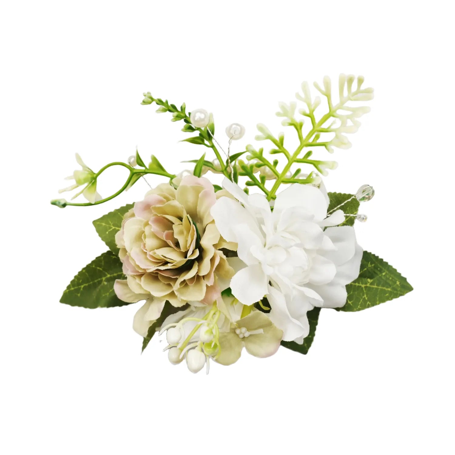 Uflower Wrist Corsages in Green White MG80008-04*6