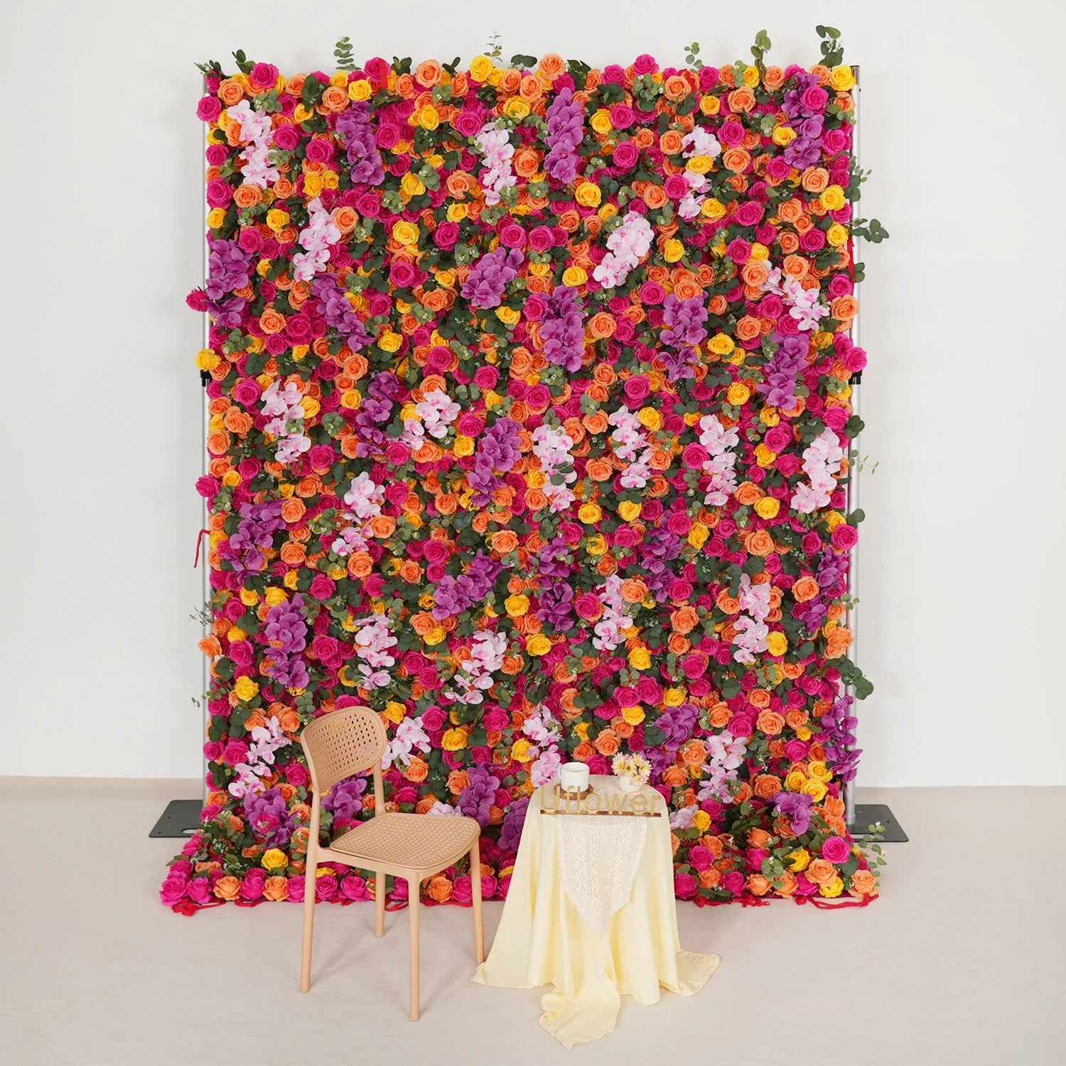 Artificial Mix Rose Butterfly Orchid 5D Wedding Flower Wall SET80068 - Uflower