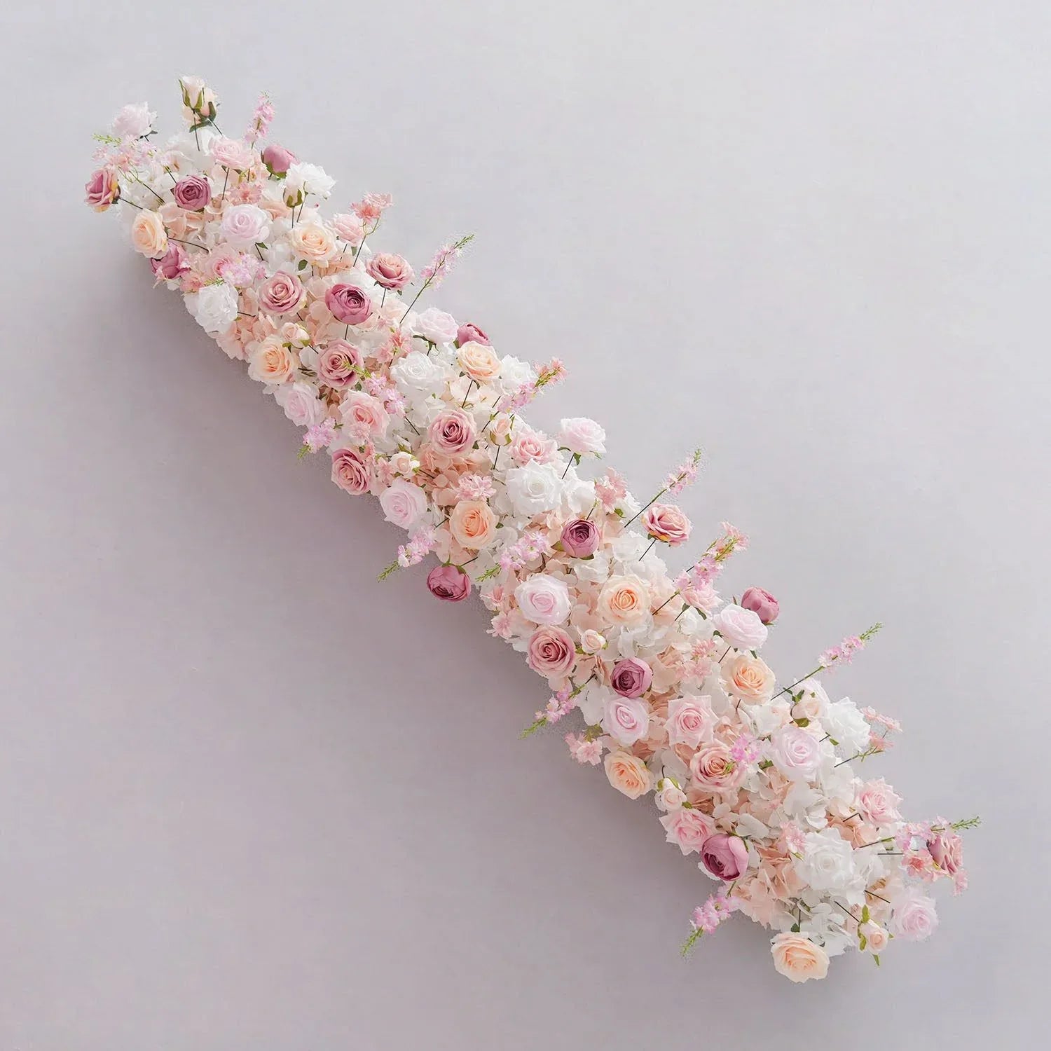 Uflower Artificial Pink White Flower Row Wedding KT Backdrop Decor SET80152 - Uflower