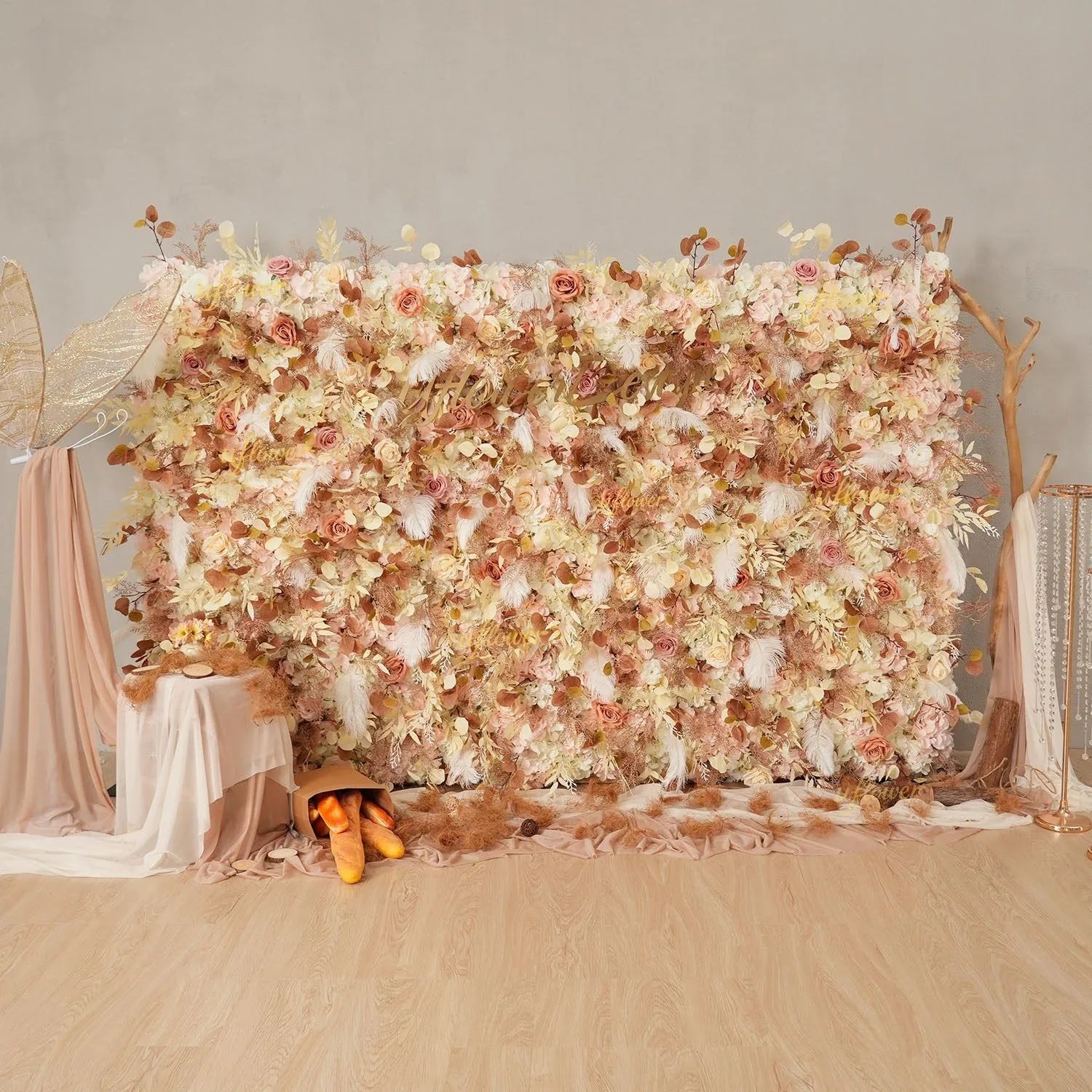 Uflower Khaki Eucalyptus Flower Wall Wedding Party Backdrop Decor SET80181 - Uflower