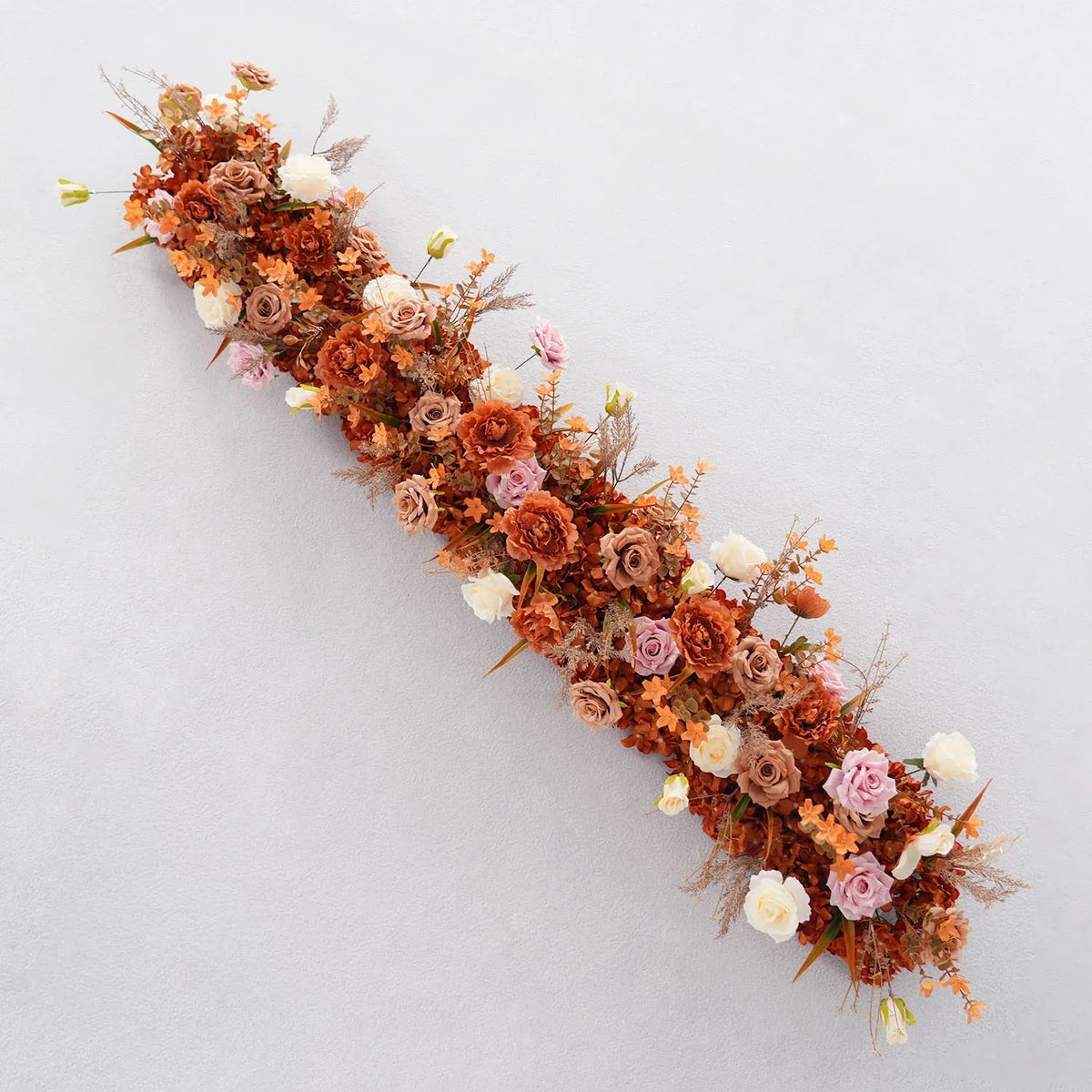 Uflower Artificial Autumn Brown Flower Row Sofa Table Runner Floor Flower Arrangement MC80117-01 - Uflower