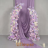 Uflower Purple Floral Horn Arch Wedding Party Backdrop Decor SET80243-01