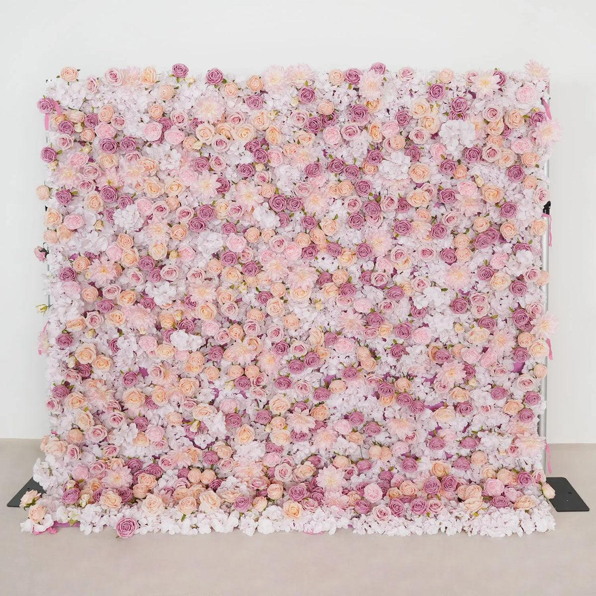 Uflower Artificial Pink Champagne Rose 5D Wedding Flower Wall SET80093 - Uflower