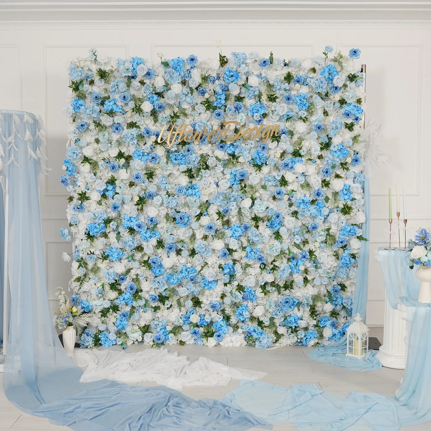 Uflower Artificial Flower Wall  5D Craft Wedding Roller Blind Decor SET80228