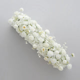 Uflower Pink White Rose Table Runner Sofa Floral Wedding Backdrop Decor SET80137 - Uflower