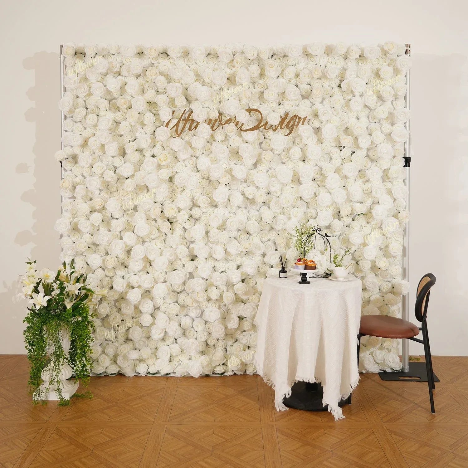 Uflower White Rose Flower Wall Backdrop Wedding Party Decoration SET80187 - Uflower