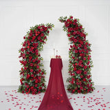 Uflower Red Rose Floral Arch Wedding Backdrop Decor SET80090 - Uflower