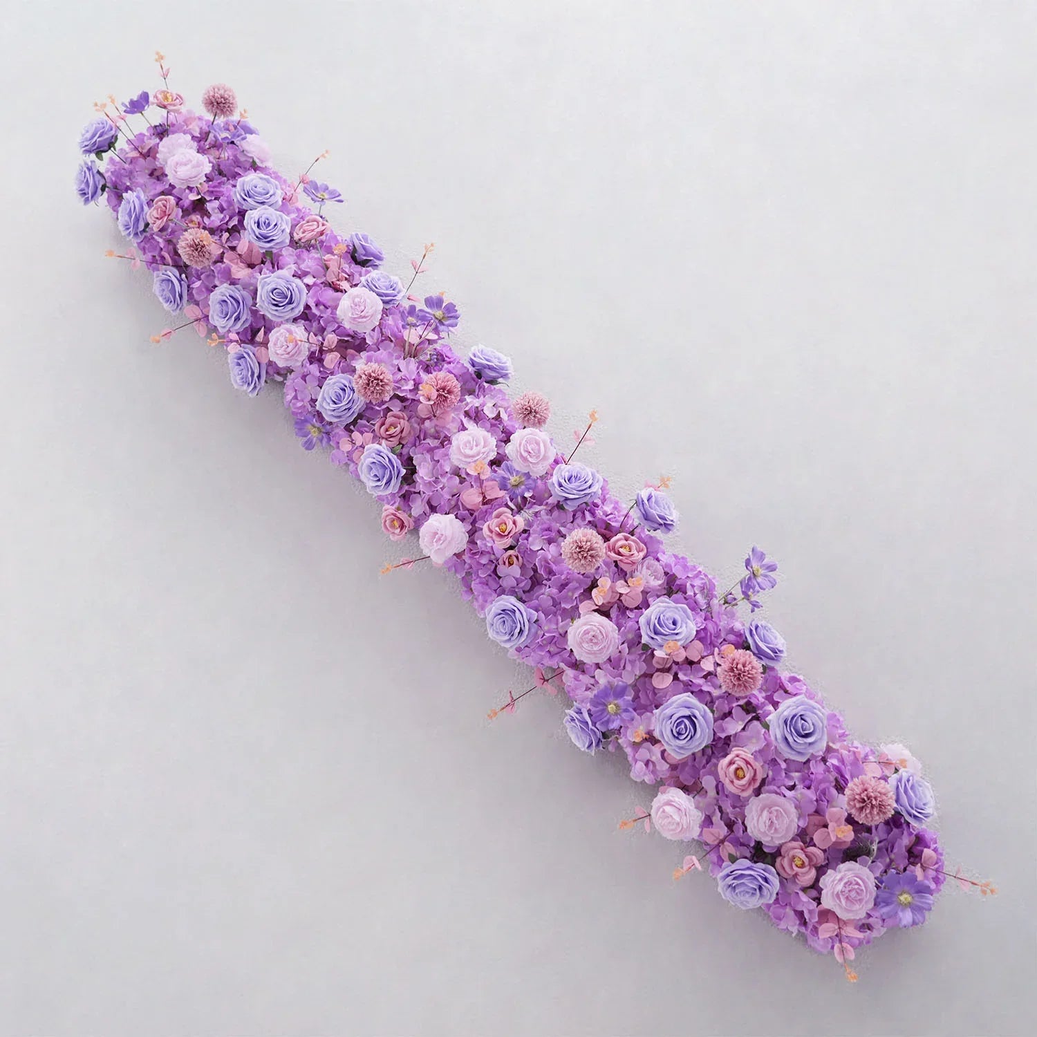 Uflower Purple Rose Table Runner Sofa Floral Wedding Backdrop Decor MC80118-01 - Uflower