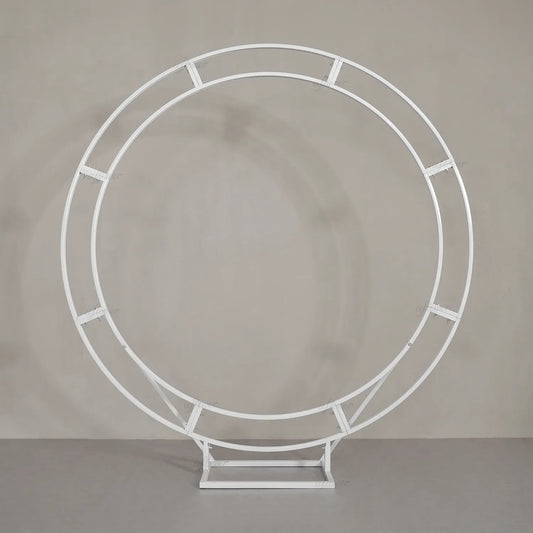 Uflower 2M Round Iron Arch Wedding Ceremony Backdrop Flower Stand MSD80031-01