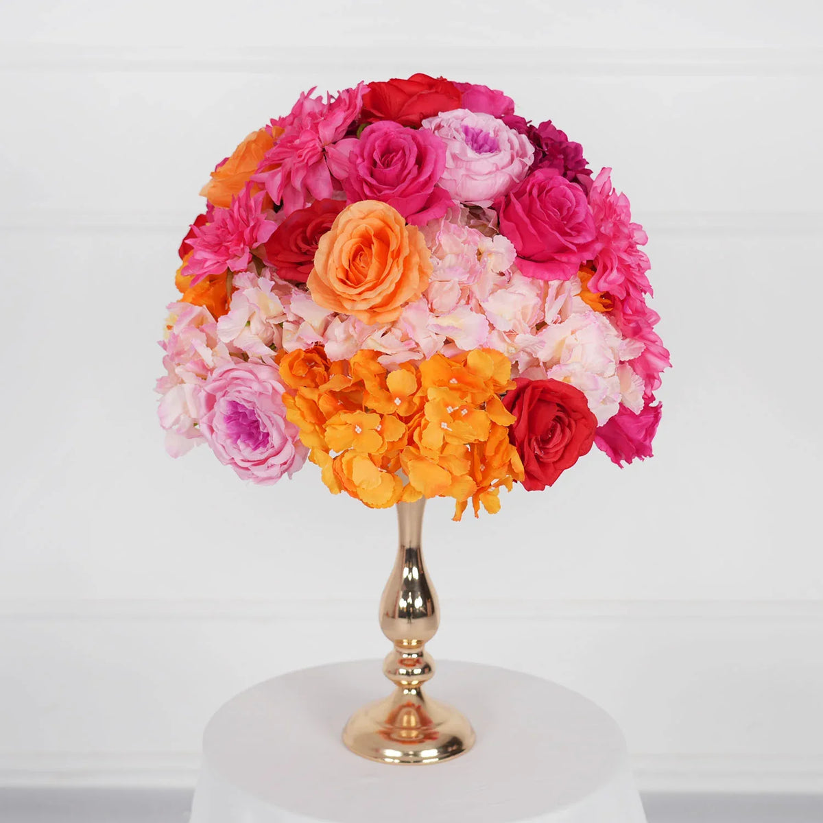 Uflower Artificial Orange Red Wedding KT Background Decor Flower Row SET80050 - Uflower