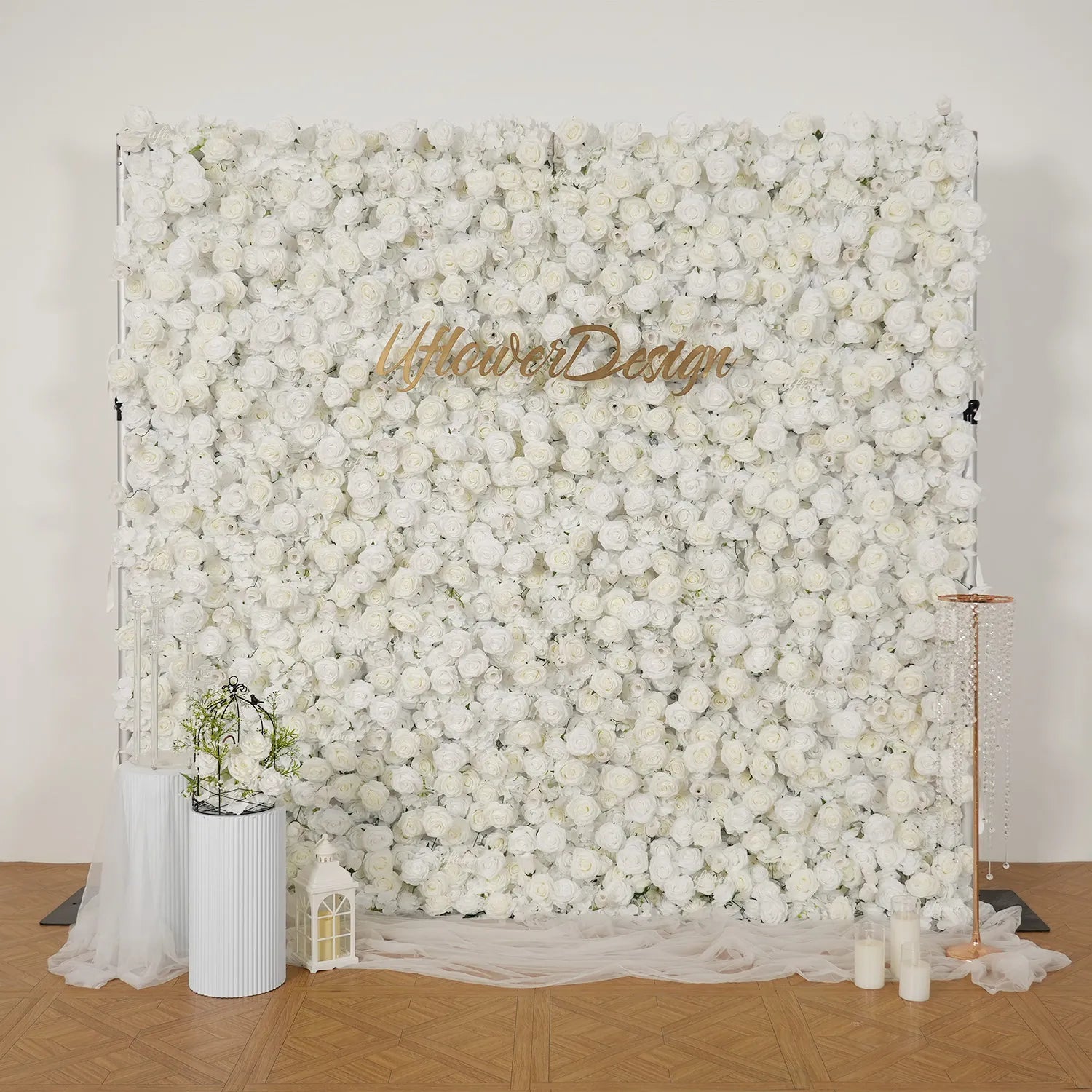 Uflower Artificial Flower Wall  5D Craft Wedding Roller Blind Decor SET80228