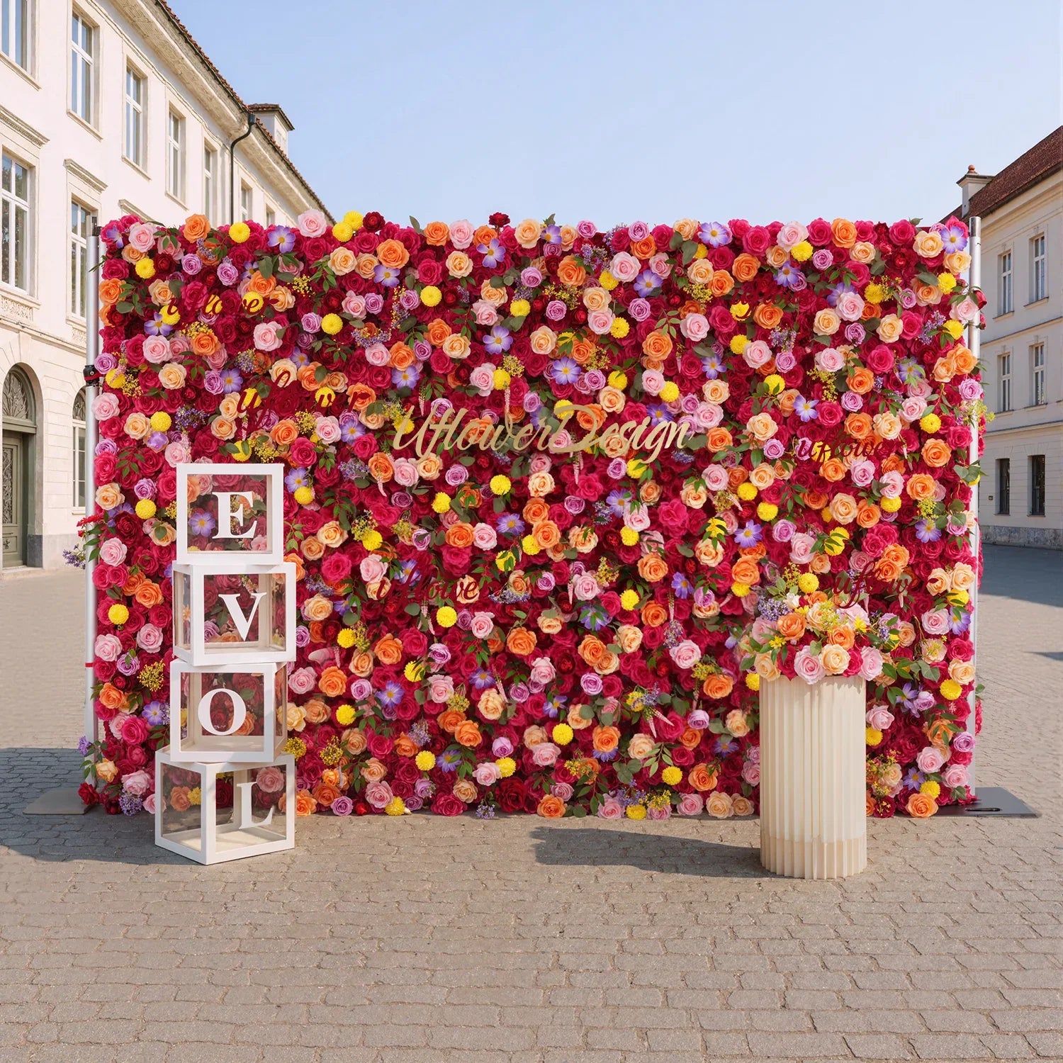 Uflower Artificial Colorful Flower Wall Wedding Decoration SET80029 - Uflower