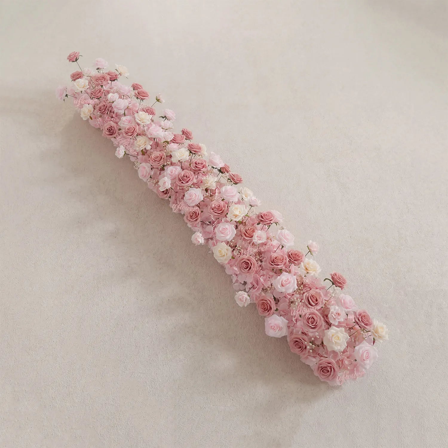 Uflowe Blush Table Runner Sofa Floral Wedding Backdrop Decor SET80244