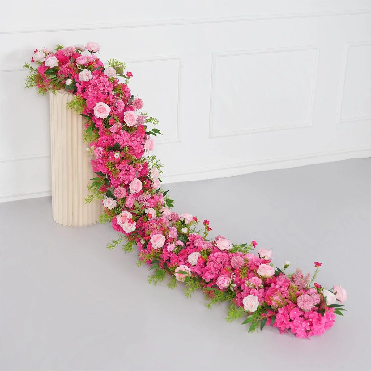 Uflower Rose Red Rose Greenery Flower Row Wedding KT Backdrop Decor SET80130 - Uflower
