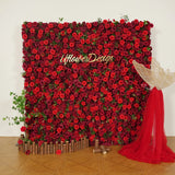 Toile de fond murale florale rose rouge Uflower Décoration de fête d'anniversaire de mariage ENSEMBLE80118-01