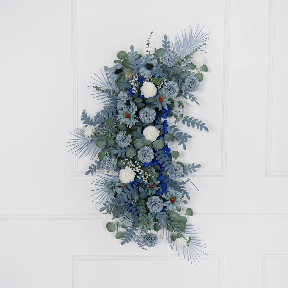 Artificial Grayish Blue Wedding KT Backdrop Flower Row Decor SET80072 - Uflower