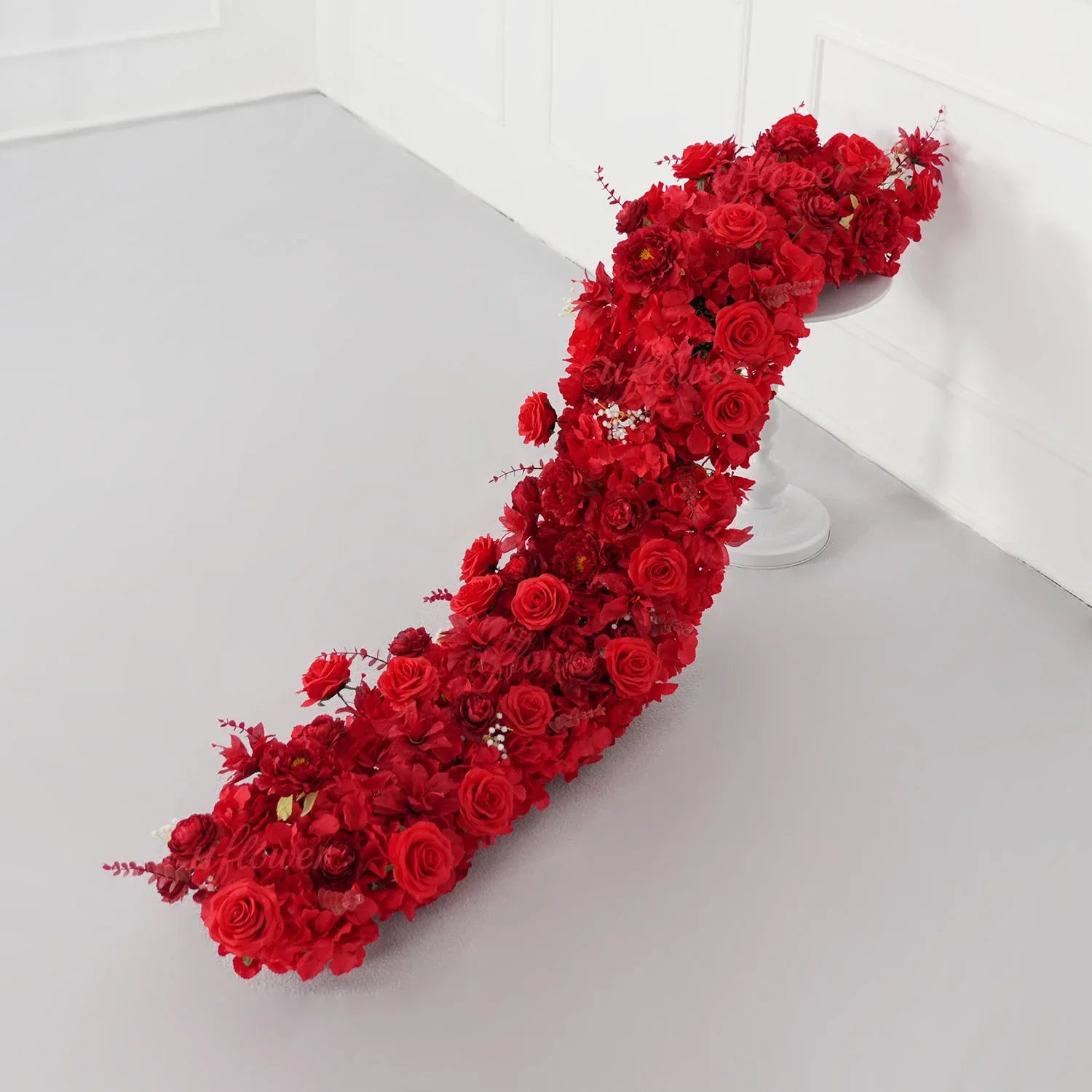 Uflower Artificial Red Rose Flower Row Wedding KT Backdrop Decor MC80075-03 - Uflower