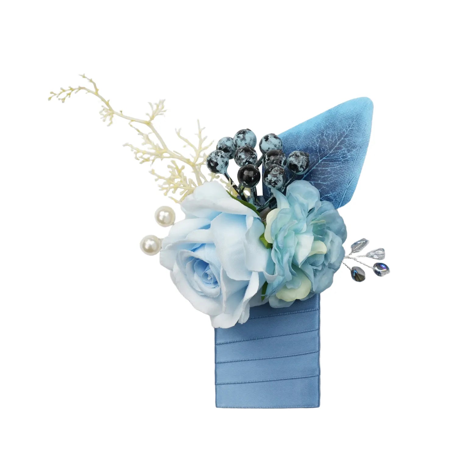 Uflower Boutonnieres in Dusty Blue with Card MG80007-02*6