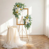 Uflower Rose Green White Flower Willow Leaf Wedding Welcome Flower Floral Decor SET80076 - Uflower