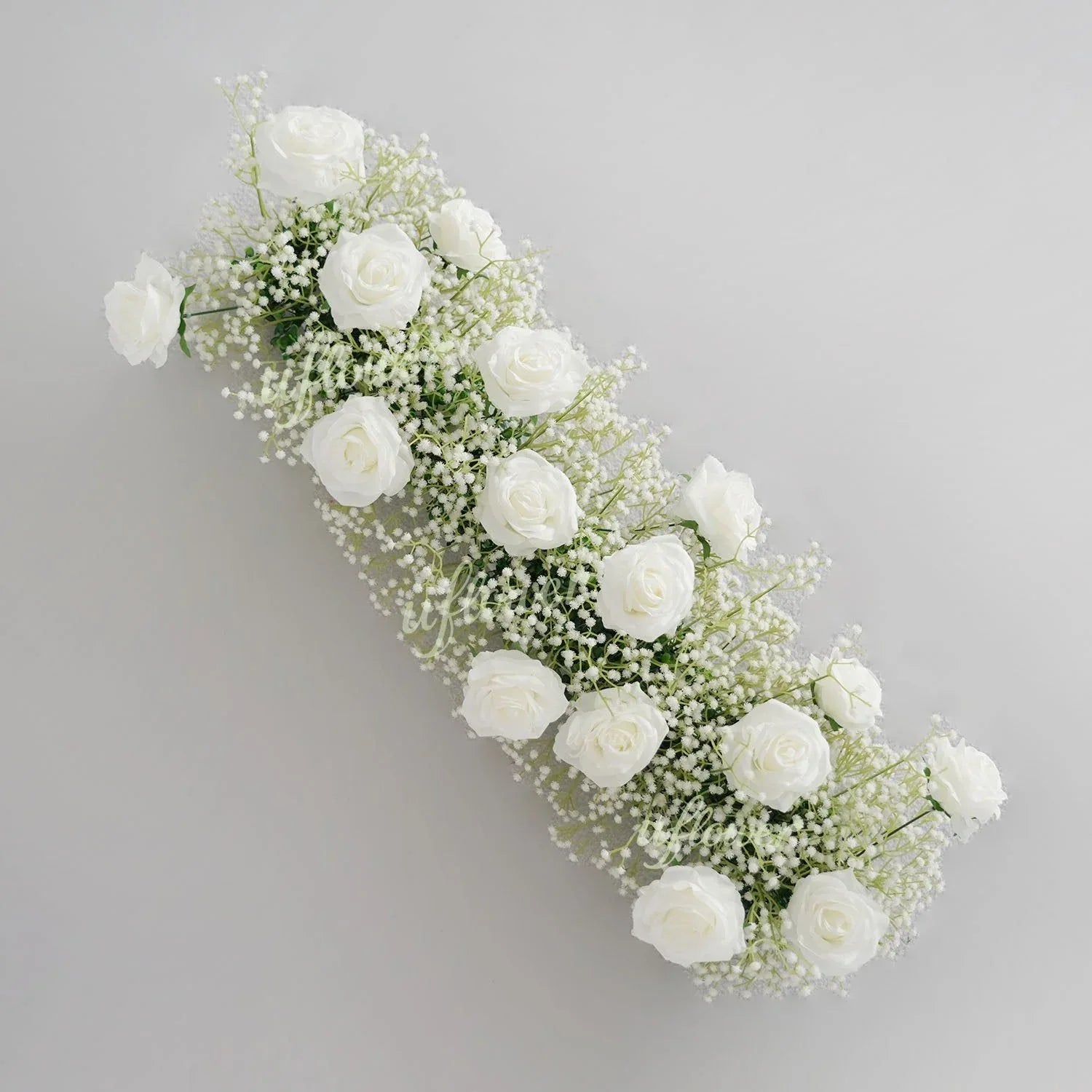 Uflower Baby's Breath Flower Arrangement Table Runner Round Arch SET80167 - Uflower