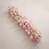 Chemin de table Uflower rose clair avec motifs floraux pour mariage et fête, décor MC80311-01