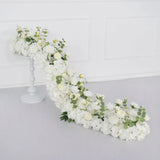 Uflower White Floral Arrangement Wedding Arch Backdrop Party Flower Row Decor MC80115-01