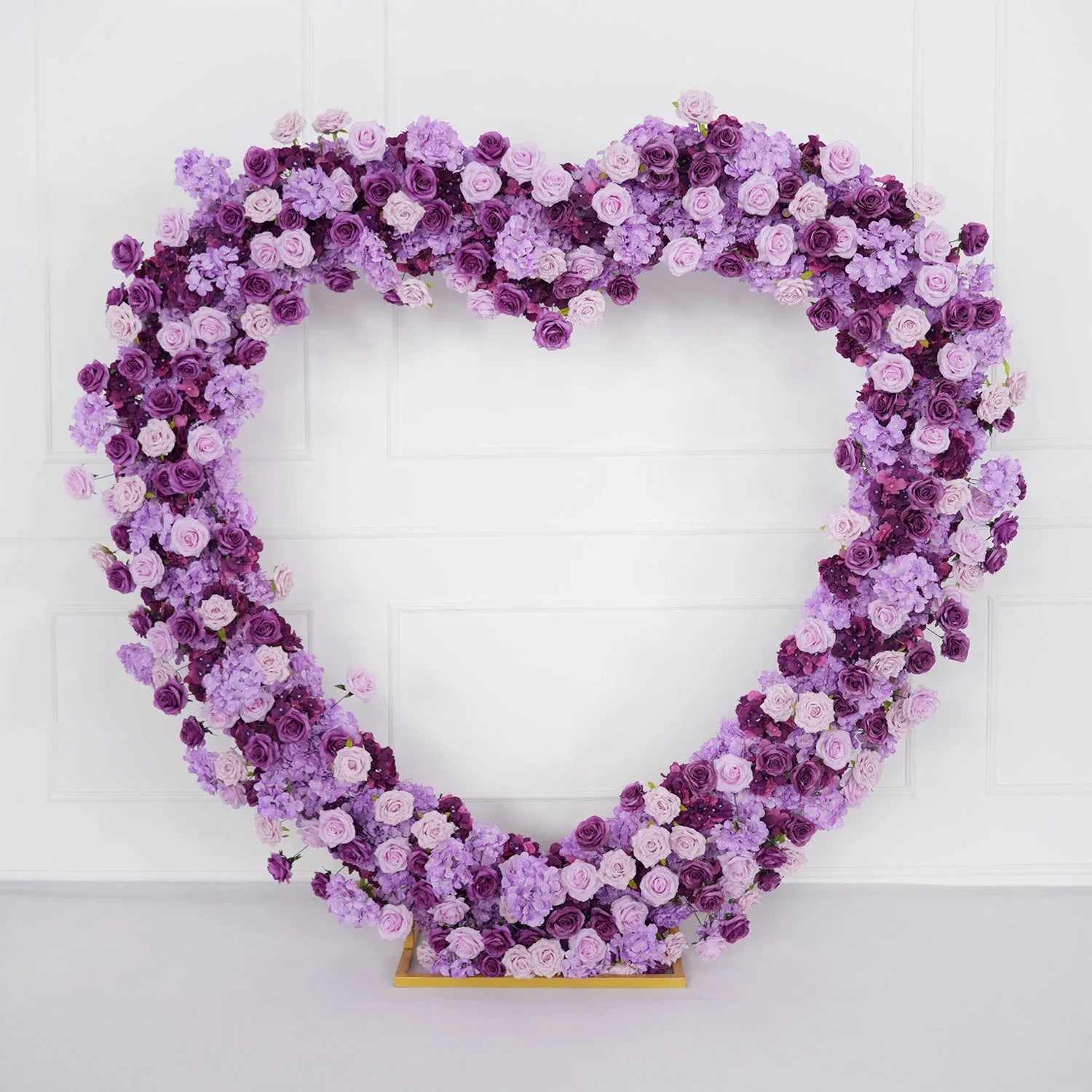 Artificial Purple Rose Heart Arch Wedding Decor SET80065 - Uflower