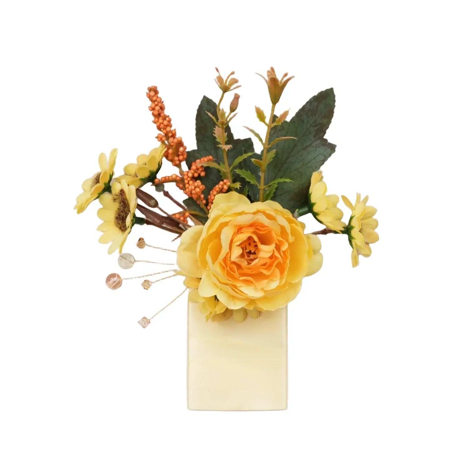 Uflower Boutonnieres in Yellow With Card MG80003-02 - Uflower