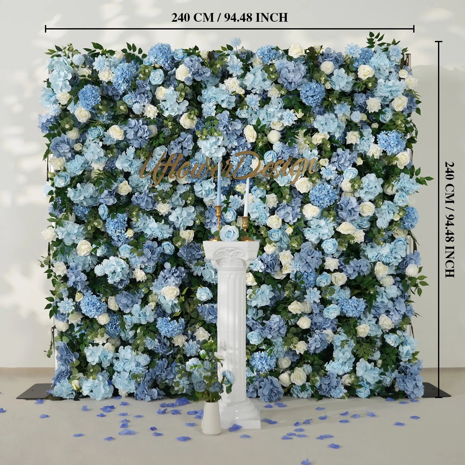 Uflower Artificial Flower Wall  5D Craft Wedding Roller Blind Decor SET80228