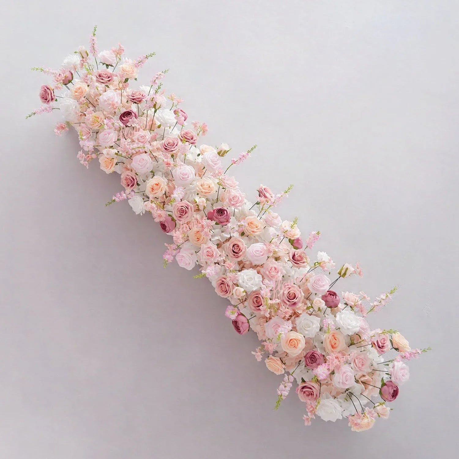 Uflower Pink White Rose Flower Arrangement Table Runner Wedding Round Arch SET80184 - Uflower