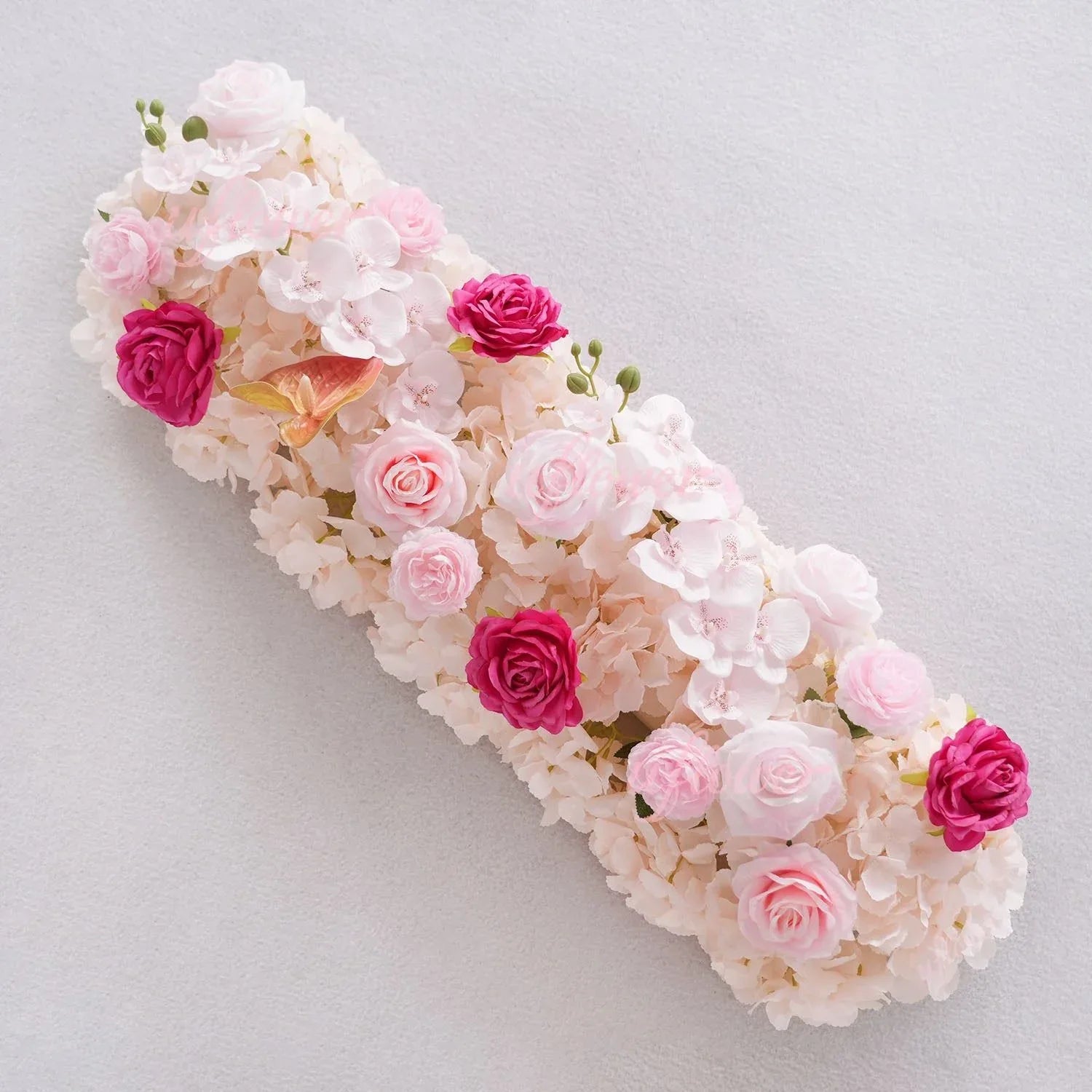 Uflower Pink Floral Arrangement Wedding Arch Backdrop Party Flower Row Decor SET80169 - Uflower