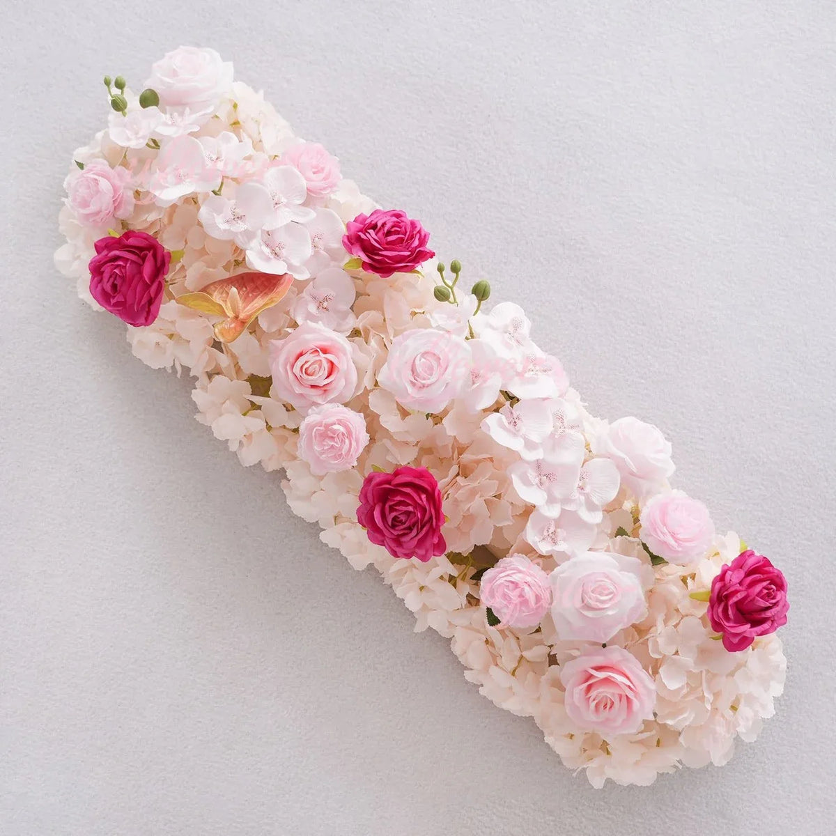 Uflower Pink Floral Arrangement Wedding Arch Backdrop Party Flower Row Decor SET80169 - Uflower