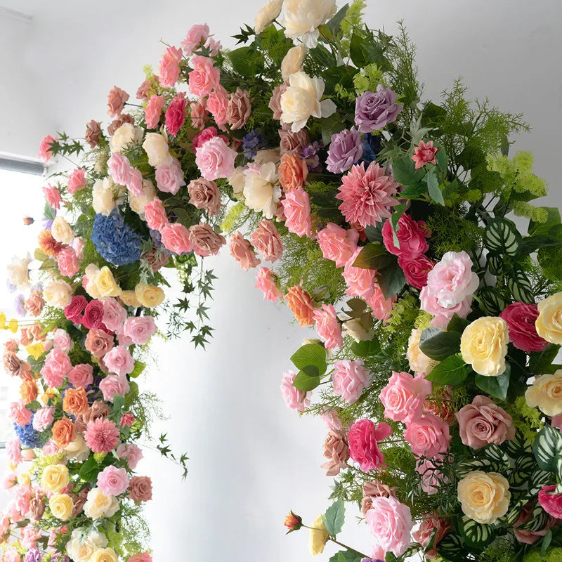 Uflower Colorful Rose Door Arch Floral Arrangement Set DD02731