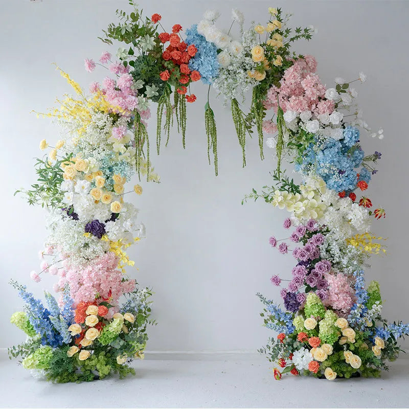 Uflower Mixcolor Rose Door Arch Floral Arrangement Set DD03016