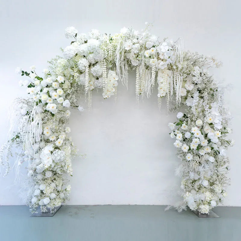 Uflower White Rose Door Arch Floral Arrangement Set DD02747