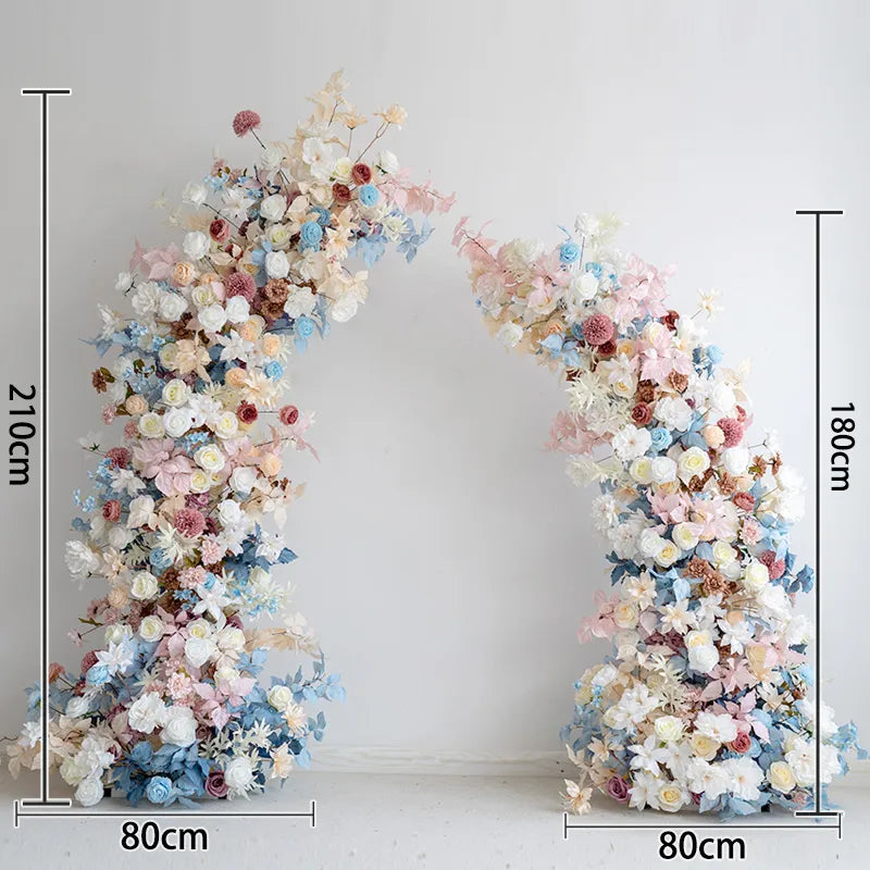Uflower Mixcolor Floral Arrangement Horn Arch Wedding Backdrop Props SET80119