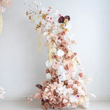 Uflower Brown Floral Arrangement Horn Arch Wedding Backdrop Props SET80222-01
