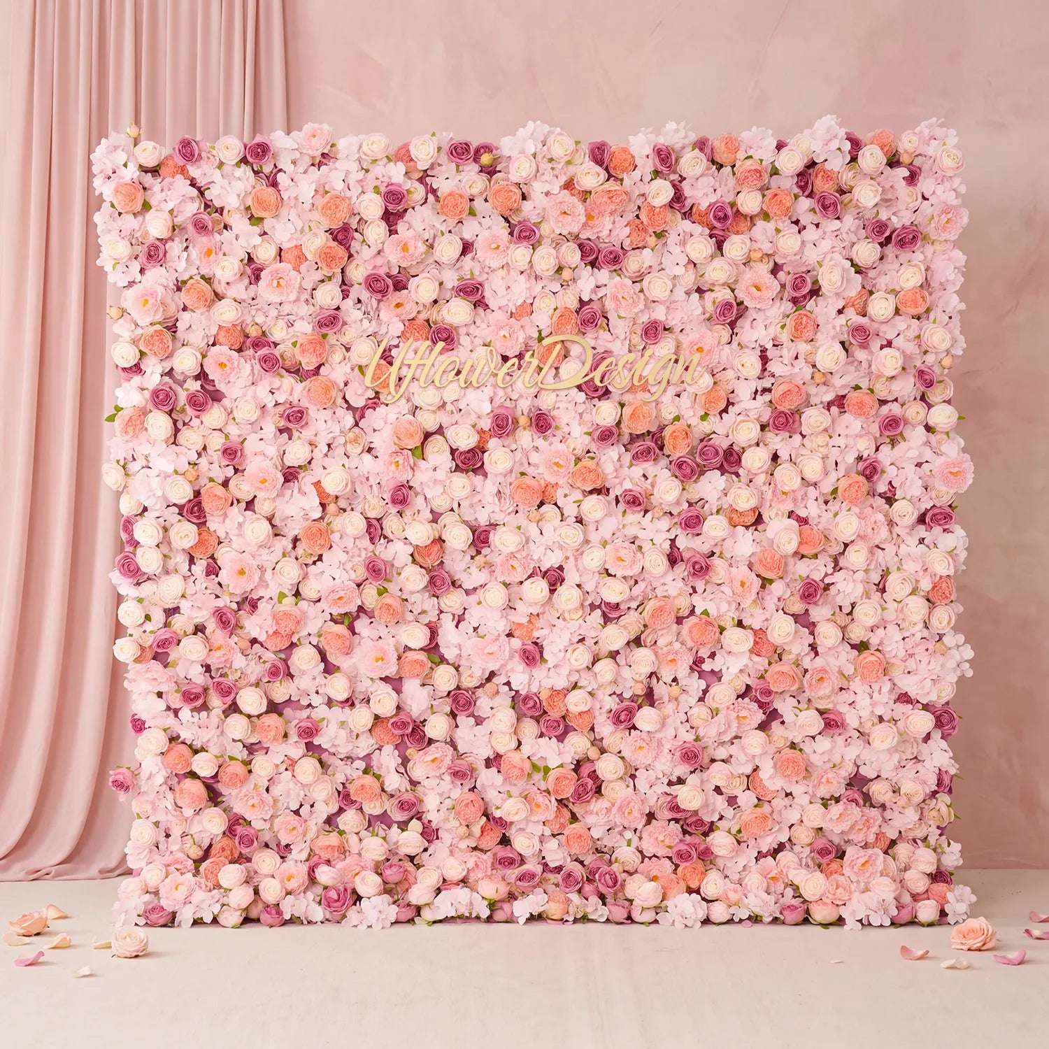 Uflower Pink Wedding Decorations | One-Stop Styling with Floral Wall, Table Flowers, Chair Flowers & Wreaths
