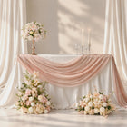 Soft Champagne & Pink Sweetheart Table Decor | One-Stop Floral Styling with Centerpiece & Ground Flowers