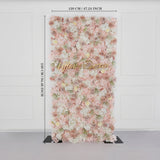 Uflower Artificial Pink White Rose 5D Wedding Flower Wall SET80054