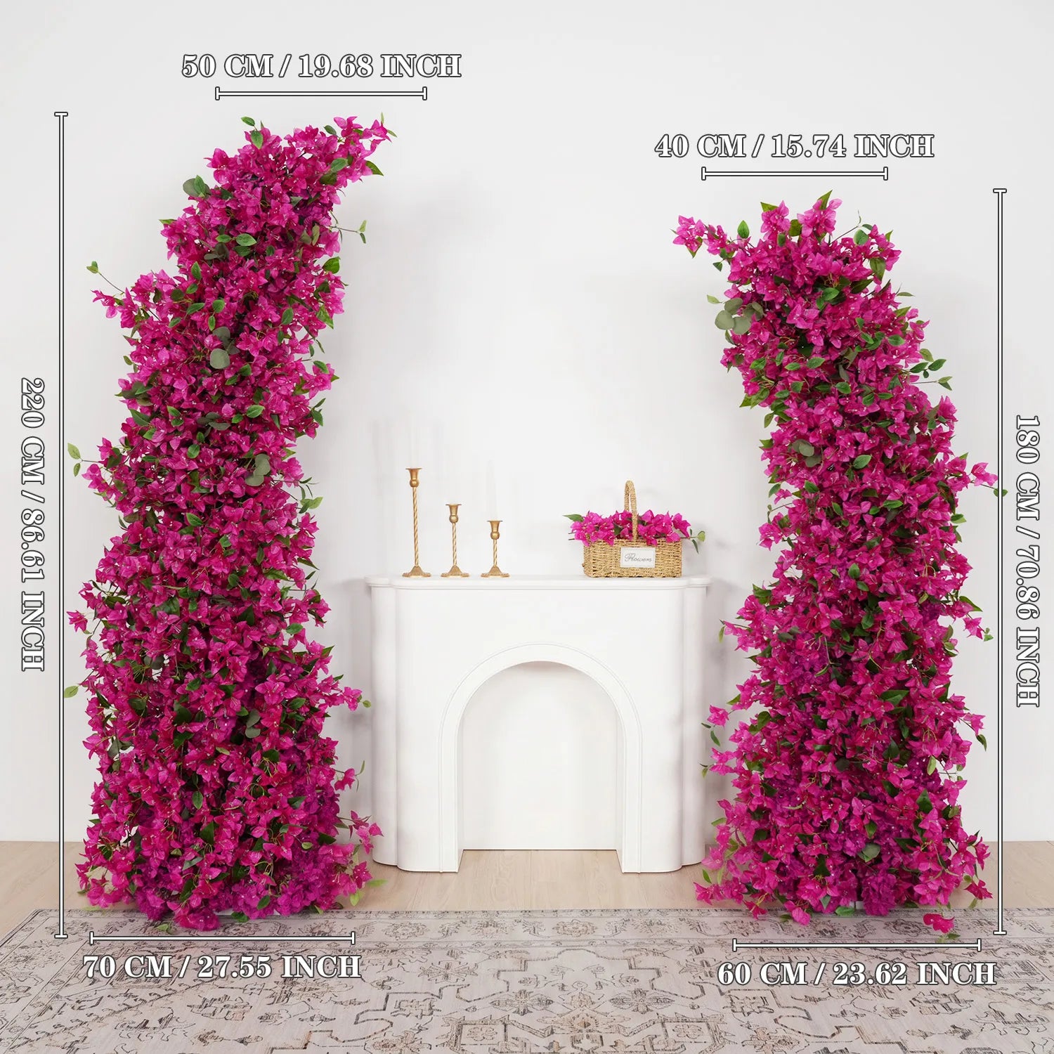 Uflower Rose Red Wedding Horn Arch Background Decoration SET80049
