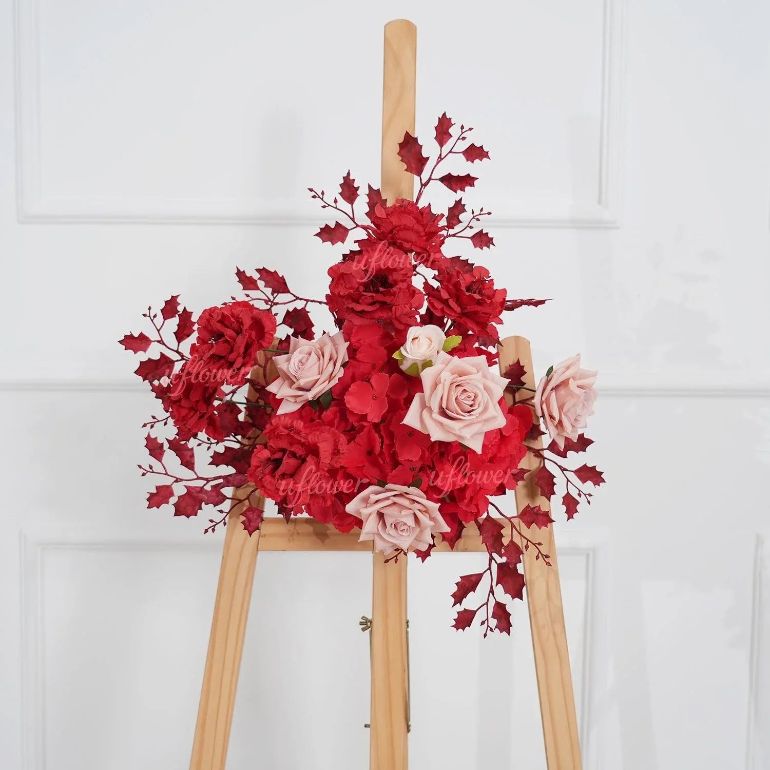Uflower Red Flower Row Decor KT Board Wedding Arrangement Props SET80164 - Uflower