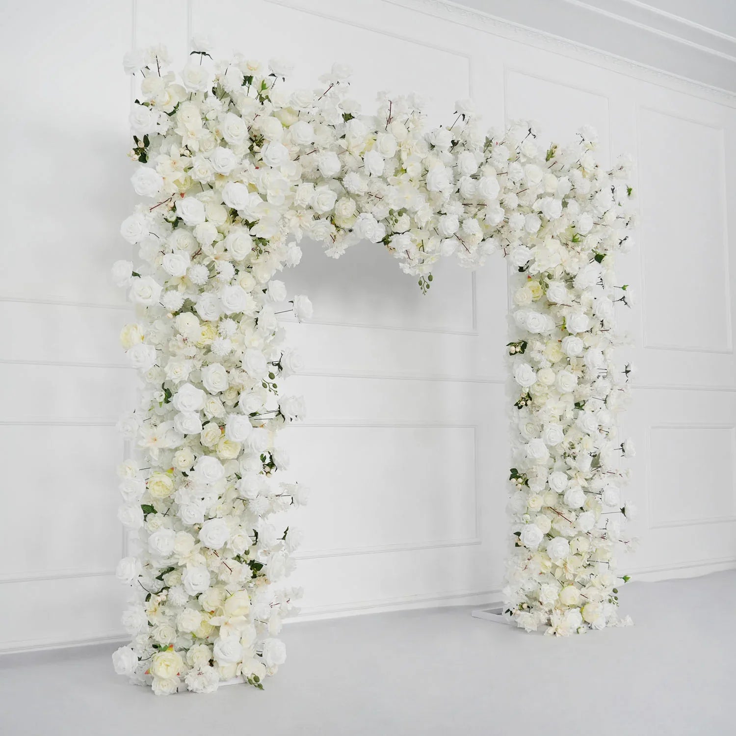 White Rose Flower Row Wedding Background Frame Arch SET80079 - Uflower
